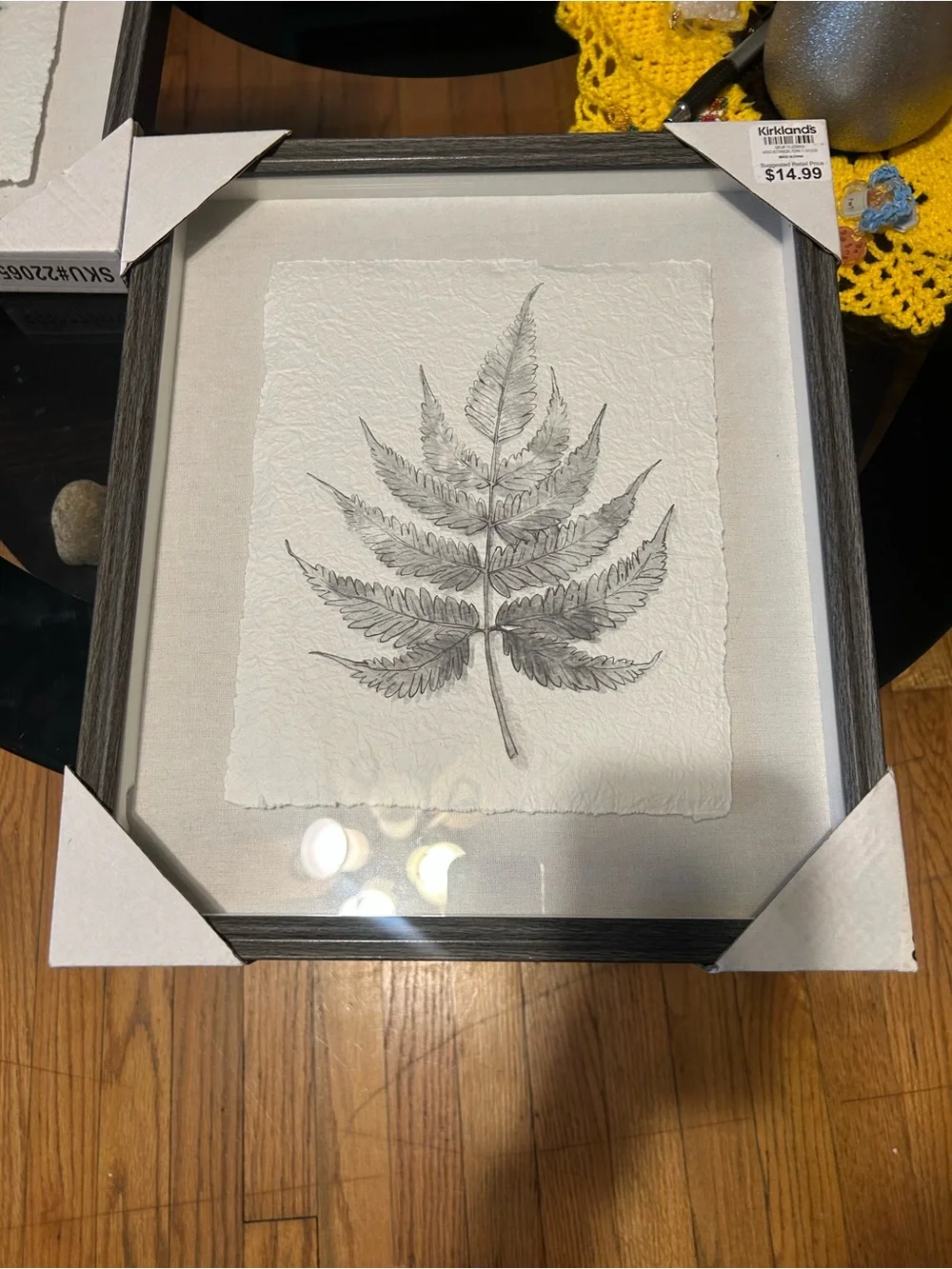 Kirklands Gray Botanical Leaf Framed Wall Art - Set of 2
